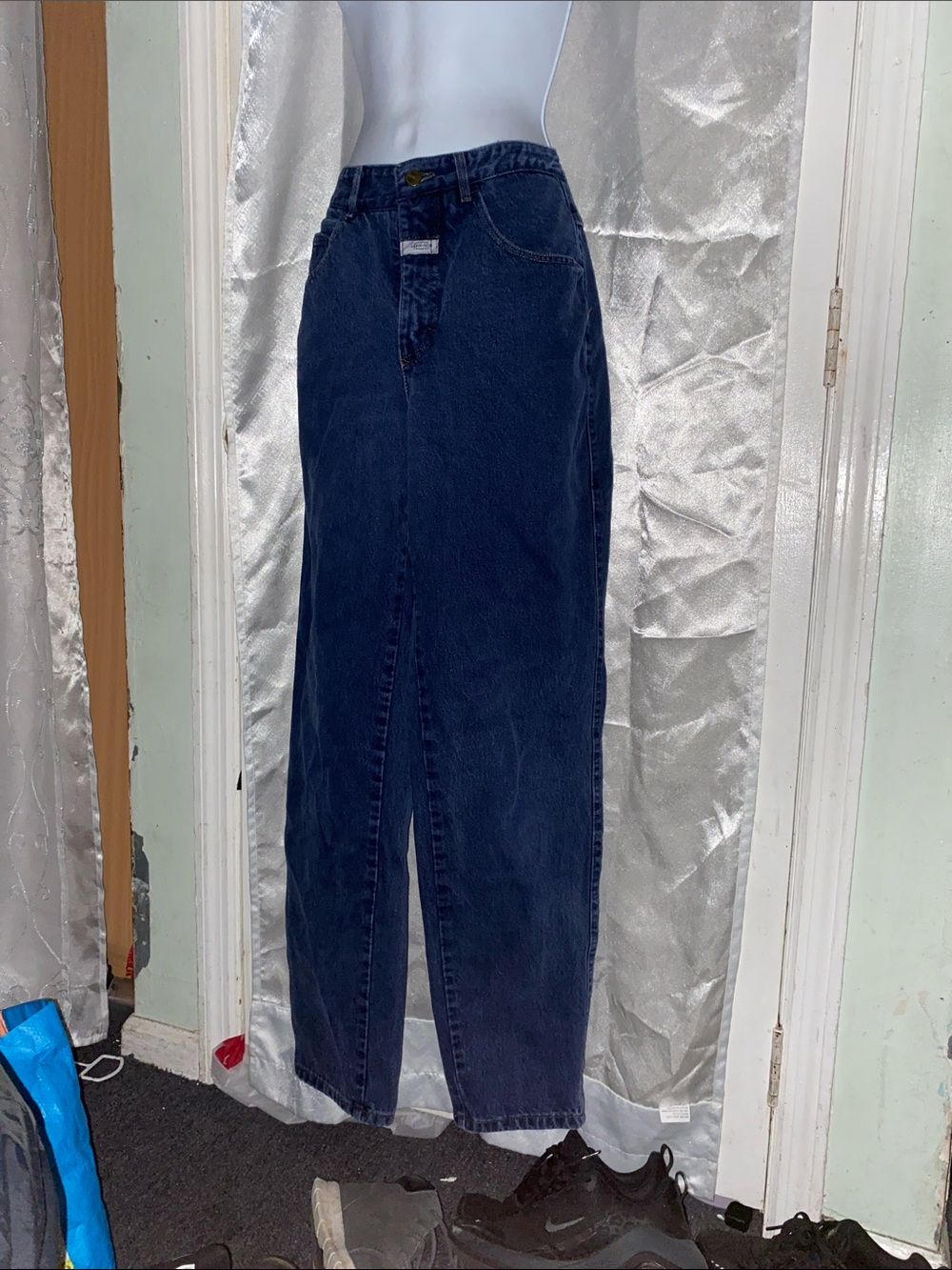 VTG 90’s/00’s Marithe + François Gibraud High-Rise Straight Leg Jeans -Navy Blue - Picture 2 of 8